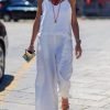 Plain Sleeveless Pockets Casual Jumpsuit