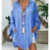 Solid Color Button Long Sleeve Loose Casual Shirt Women's Top