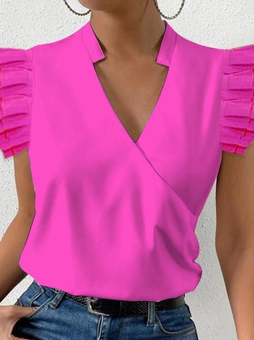 Showy Rose Red Plain Top