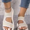 Casual Cut Out Mesh Fabric Slip On Sandals