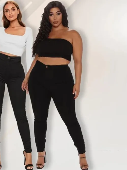 HIGH-RISE STRETCH PLUS SIZE JEANS