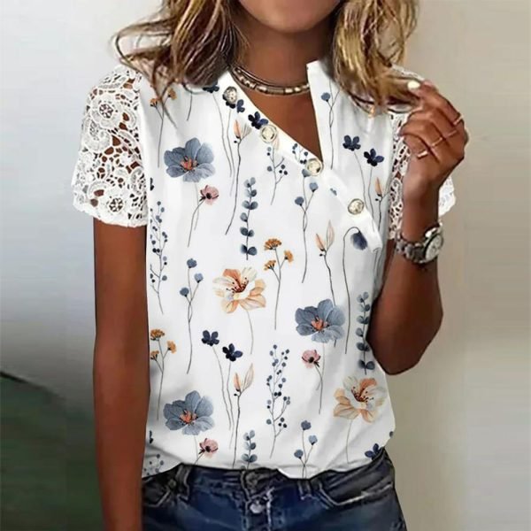 Modern Short Sleeve Print Top