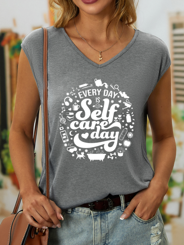 Women’s Every Day Is Self-Care Day Good Vibes Cotton Tank Top