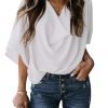 European and American sexy V-neck top T-blood short-sleeved women