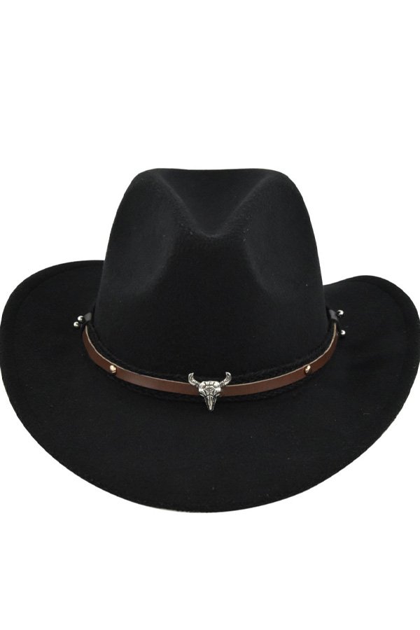 Metal Bull Skull Cowboy Hat