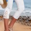 Casual Workout Lace Mesh Side Capri Legging