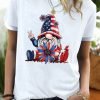 Women's patriotic gnome 4th of July Casual Crew Neck T-Shirt