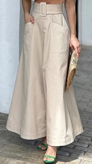 Urban Plain Loose Pants With Belt