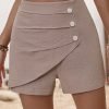 Loose Buckle Plain Casual Shorts
