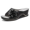 Women's Wedge Heel Fish Mouth Cutout Flower Casual Sandals