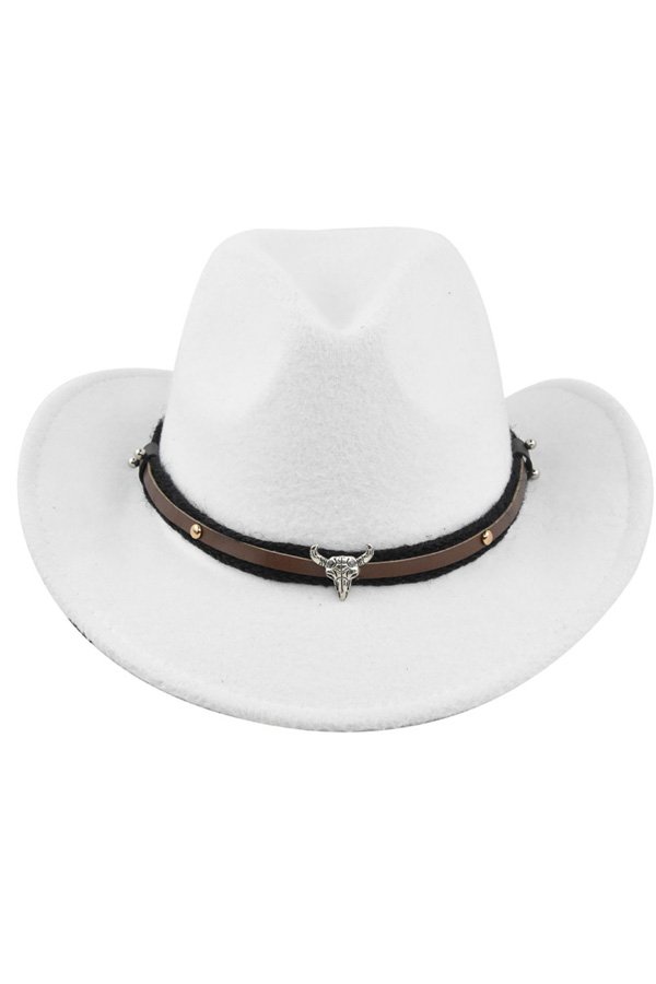 Metal Bull Skull Cowboy Hat