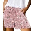 Women's Wide Leg Shorts Black White Pink Fashion Basic Holiday Weekend Ruffle Side Pockets Micro-elastic Short Comfort Floral S M L XL 2XL