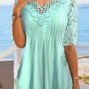 Women's Lace Short Sleeve Scoop Neck Top