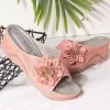 Women's Wedge Heel Fish Mouth Cutout Flower Casual Sandals