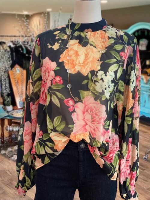 Casual Floral Print Long Sleeve Blouse
