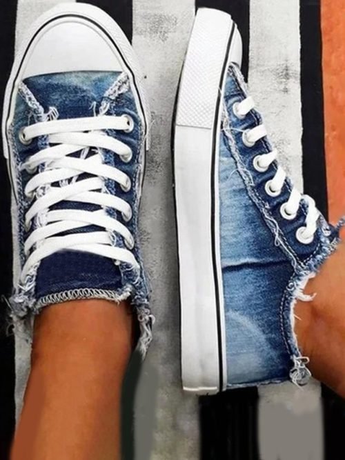 Women's  Canvas Flat Heel Casual Flats Sneakers&athletic  Flats