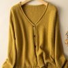 100% Natural Material Knitted Cardigan Women's Literary Retro Loose And Thin Spring And Autumn Sweater Coat In One-Size