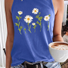 Women's Cute Wildflower Casual Daisy Crew Neck Tank Top
