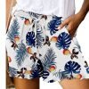 Women's Wide Leg Shorts Black White Pink Fashion Basic Holiday Weekend Ruffle Side Pockets Micro-elastic Short Comfort Floral S M L XL 2XL