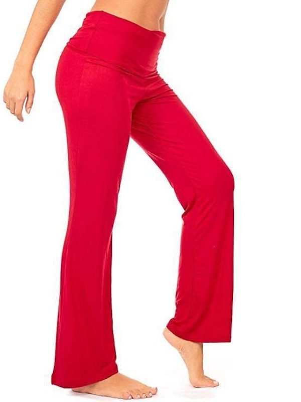 Women's Wide Leg Flared Pants Pants Trousers Black Pink Red Fashion Casual Daily Wide Leg Full Length Comfort Plain S M L XL