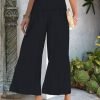 Women's Wide Leg Pants Trousers Palazzo Pants Cotton Navy Black White Fashion Basic Vacation Beach Baggy High Cut Micro-elastic Ankle-Length Comfort Plain S M L XL 2XL