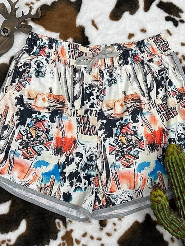 Women's Wide Leg Shorts Casual Shorts Black White Yellow Beach Wear Casual Holiday Vacation Weekend Side Pockets Print Micro-elastic Short Comfort Graphic S M L XL 2XL