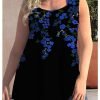 Women's Plus Size Tops Tank Top Floral Print Sleeveless Strap Streetwear Preppy Daily Going out Polyester Spring Summer Green Blue