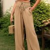 Women's Wide Leg Pants Trousers Black Army Green Navy Blue Casual Daily Casual Daily Side Pockets Wide Leg Full Length Comfort Plain S M L XL 2XL