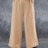 Women's Wide Leg Pants Trousers Faux Linen White Pink Blue Fashion Casual Weekend Side Pockets Wide Leg Full Length Comfort Plain S M L XL 2XL